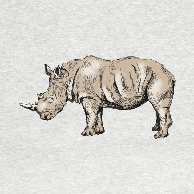Rhinoceros Print by rachelsfinelines